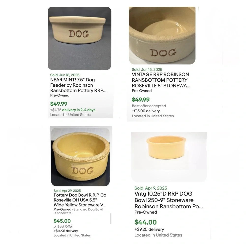Stoneware Dog Feeder FOOD Bowl Robinson Ransbottom Pottery RRP. Buttery Yellow